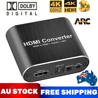 4K HDMI 2.0 Audio Extractor Splitter 5.1 3D ARC HDR Optical Toslink Converter  • $29.99