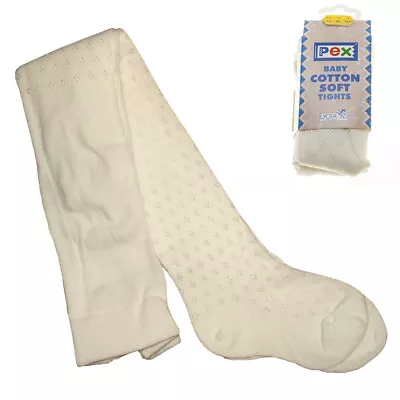 £5 • Buy NB - 5 YRS PEX Baby Girls Ivory Tights Cherubs Pattern  High Quality Winter Warm