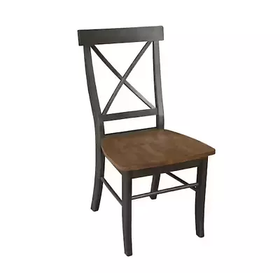 International Concepts Alexa Hickory/Coal Wood X-Back Dining Chair (Set Of 2) • $125