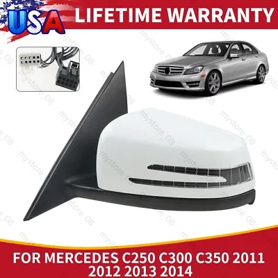 White Left Driver Side Mirror For Mercedes C250 C300 C350 2011 2012 2013 2014 • $84.99