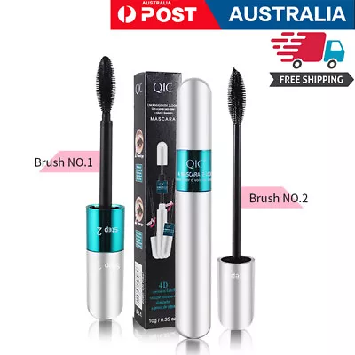 Dual Heads Black Mascara 4D Silk Fiber  Eyelash Mascara Quick Dry Waterproof • $6.99