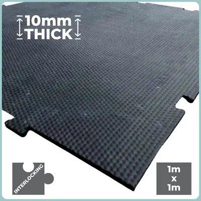 Interlocking Heavy Duty Garage Workshop Flooring Tiles Solid Rubber 1M X 1M • £26.95