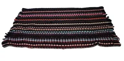 COTTON MULTI COLOURED WASHABLE RAG RUG YOGA MAT 38x59cm • £4.99