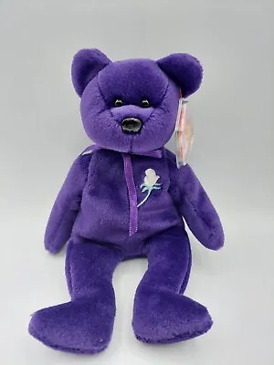 £19.99 • Buy Ty Beanie Babies Princess Diana Bear Purple New With Tags And Plastic Protector