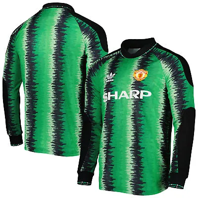 Men's Adidas Originals Green Manchester United 90 Goalkeeper Replica Jersey • $99.99