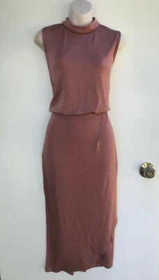 $45 • Buy ASOS *CURVE* Bronze Metallic Stretchy Midi Shift Dress  Peek A Boo Back Sz 20