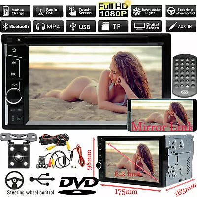 For Chevy Silverado 1500 6.2 Inch CD DVD AUX BLUETOOTH CAR 2 Din Stereo + Camera • $100.69