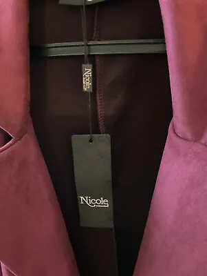 £22.98 • Buy DESIGNER LONGLINE JACKET By NICOLE. MULBERRY COLOUR S.18 TAGGED UNWORN
