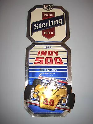 Vintage Sterling Beer Cardboard Foil Sign Indy 500 Rick Mears #80 1979 Htf. • $89.99