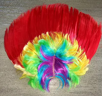 Men Women Rainbow Mohawk Wig Halloween Costume Wear Bright! One Size Fits Most • $5.56