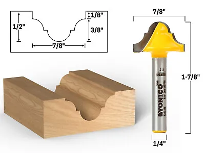 3/16  Radius Double Roman Ogee Groove Router Bit - 1/4  Shank - Yonico 13021q • $12.95