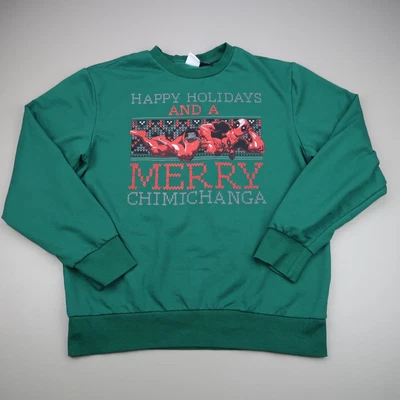 $15.80 • Buy Deadpool Christmas Sweater Mens Medium Green Pullover Marvel Sweatshirt Jumper