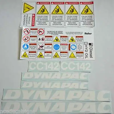 Dynapac CC142 Roller Decals Stickers Kit Vibrating Roller • $86.86