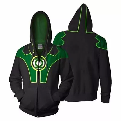 Green Lantern 2 3D Hoodie Print Cosplay Jacket Casual Sweatshirt Full-Zip Coat • $18.04