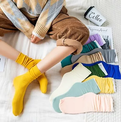 Women Lady Girls Ankle Retro Bright Multi-colour Colorful Loose Short Socks • $9.89