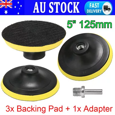 3x 5  Backing Pad Wheel 125mm Hook Loop M14 Shaft For Angle Grinder Sanding Disc • $13.69