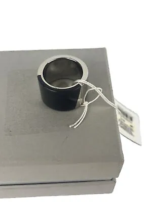 Calvin Klein Black Panel Ring Size O RRP £59 • £23.74