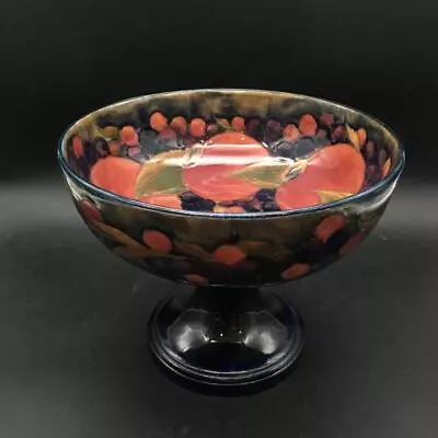 Moorcroft Pomegranate Fruit Design Pedestal Dish / Bowl *crazing* E4590 • $499.95