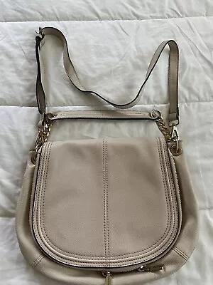Mango Touch Crossbody Handbag Purse Faux Ivory Cream Leather 12  X 10 1/2  • $13.99