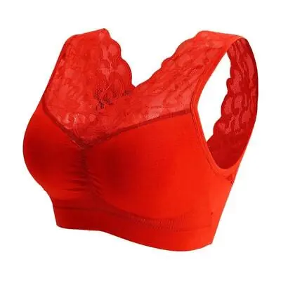 2023 Genie Milana Lace Sports Bra Flowers Cami Top Pads Women Underwear • $11.49