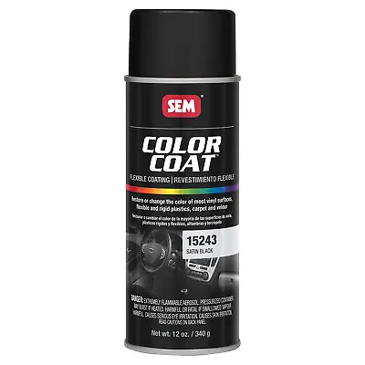 SEM Paint Carpet Plastic Vinyl Flat Satin Black Aerosol 12 Oz. Ea 15243 • $16.14