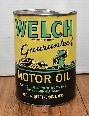 Vintage NOS Welch Motor Oil Composite One Quart Advertising Can • $99.95