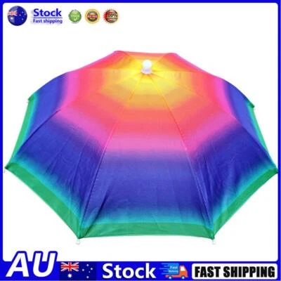 $8.71 • Buy AU Fishing Umbrella Hat Foldable Outdoor Sun Shade Waterproof Cap (Multi)