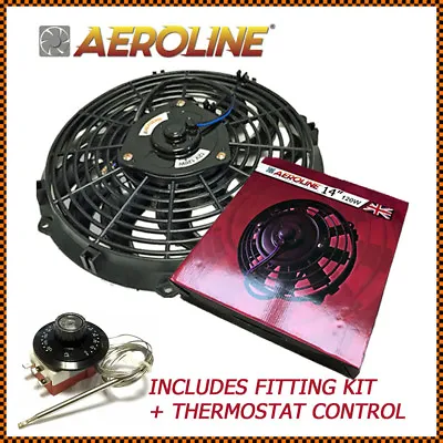 £44.95 • Buy 14  Aeroline® Electric Radiator 120w 12v Cooling Fan + Thermostat CLASSIC CAR 