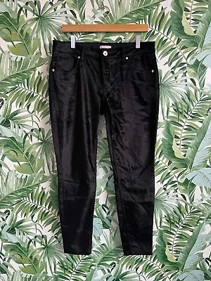 Ted Baker Black Velvet Skinny Jeans Size 32 Waist • £12