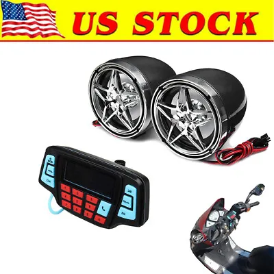 Waterproof Bluetooth Motorcycle Audio Radio Amplifier Stereo Speakers System MP3 • $35.98