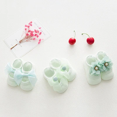 £3.92 • Buy Cotton Gripper Baby Socks Anti Trainer The Flowers Girl