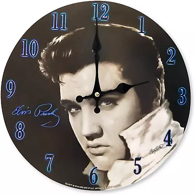 Elvis Presley Black & White Hanging Analog Wall Clock • $32.49