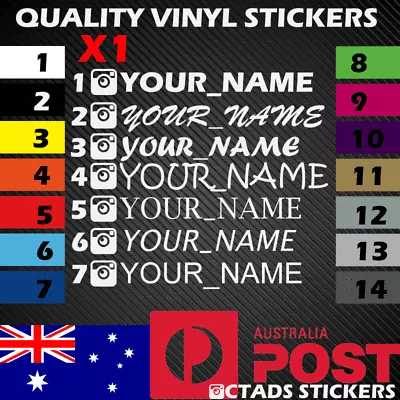 X1 Insta Gram Name Sticker Vinyl Decal JDM Drift Car 400mm Wide • $10.50