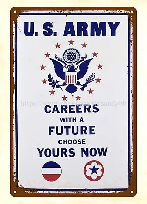 U.S. Army & Air Force Careers With A Future Metal Tin Sign Best Place To Outdoor • $18.95