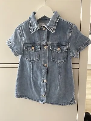 Zara Baby Girl Blue Denim Shirt Dress 12-18 Months BNWT • £12