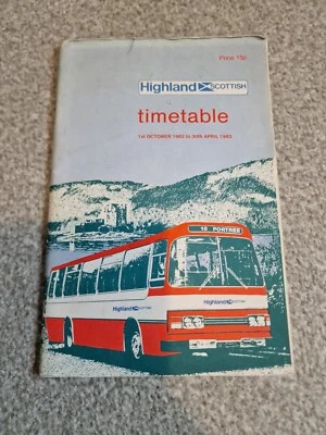 £3.50 • Buy Highland Scottish Bus Timetable Book (1982/3)