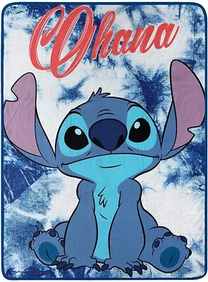 LICENSED Lilo & And Stitch Ohana New Plush Fleece Throw Gift Blanket Disney SOFT • $31.91