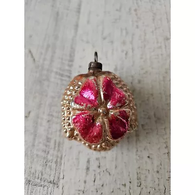 Antique Vintage Glass Flower Bumpy Ornament Xmas Pink Tree • $16.51