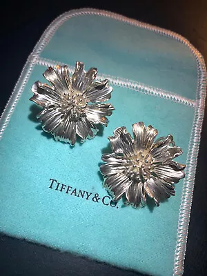 Tiffany Marigold Sterling Earrings Very Rare POST W/clip. Vintage • $775