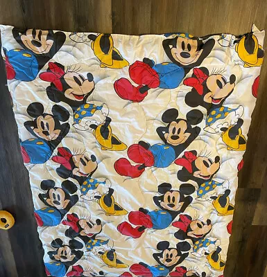 Vintage Disney Mickey Mouse And Minnie Twin Comforter 67  X 84  Bedding • $55