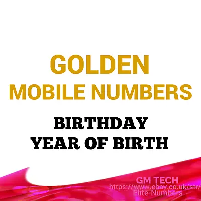 Gold Easy Mobile Number Birthday Year Of Birth Golden Uk Pay As You Go Sim Card • £9.95