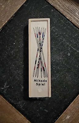 Vintage Mikado Spiel Wood Pick Up Sticks Game Wooden Box Brand New • $7.50