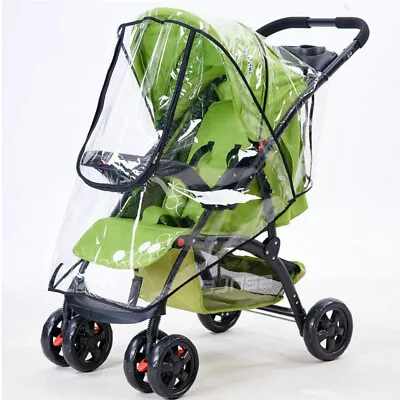 Universal Baby Pushchair Stroller Raincover Clear Rain Cover Pram Buggy W Window • £7.29