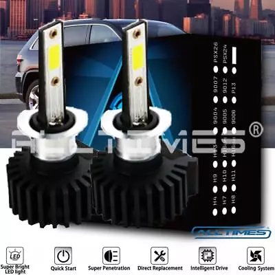 2Pcs H1 LED Headlight COB High Low Beam Bulbs Kit Super White Bright Light New • $8.93