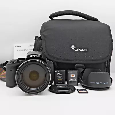 Nikon Coolpix P900 16.0MP Digital Bridge Camera Black Tested Bundle With 64GB SD • £424.99