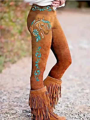 Turquoise Designs On Horse Leggings Of 95% Polyester & 5% Spandex • $14.93