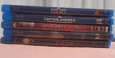 Marvel Blu-ray Lot (5) The Winter Soldier Civil War Doctor Strange Thor CA  • $12