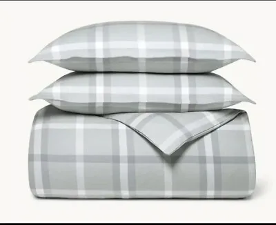 Boll & Branch King/california King Modern Plaid Duvet Cover Flannel Shore Nwt • $179