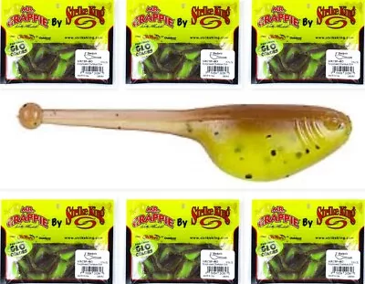 (6) Unopened Packs Mr. Crappie By Strike King 2  Shadpole Pumpkinseed Chart Glow • $4.99