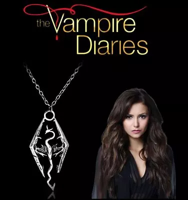 The Vampire Diaries: Elena Gilbert Antique Silver Dragon Pendant & Necklace Set • £7.95